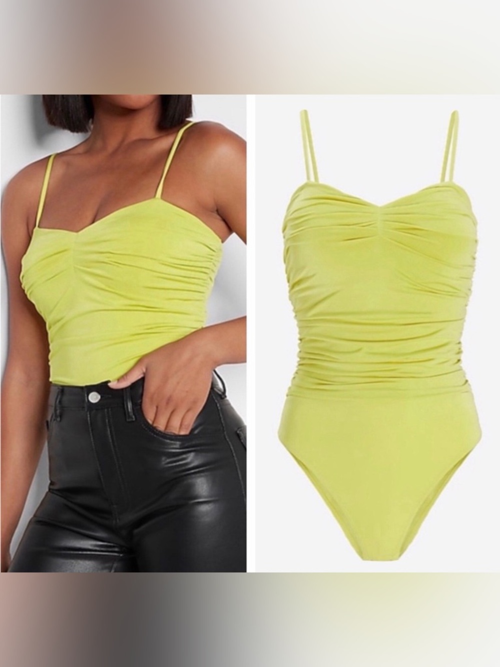 NWT Express Body Contour Compression Ruched Bodysuit Size S